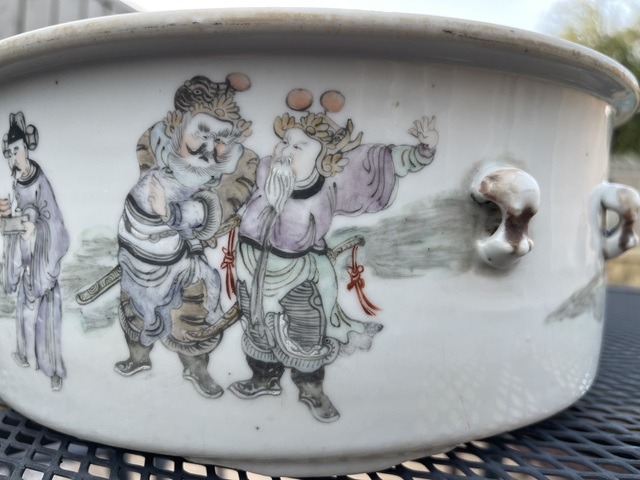 古玩陶瓷人物紋四系一品鍋真品鑒賞圖