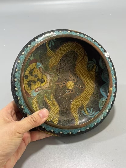 古玩雜項龍紋景泰藍筆洗拍賣,當前價格1999元