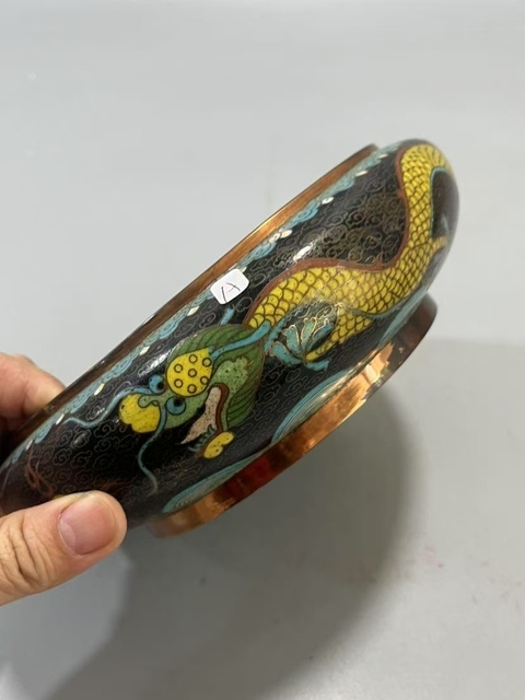 古玩雜項龍紋景泰藍筆洗拍賣,當前價格1999元