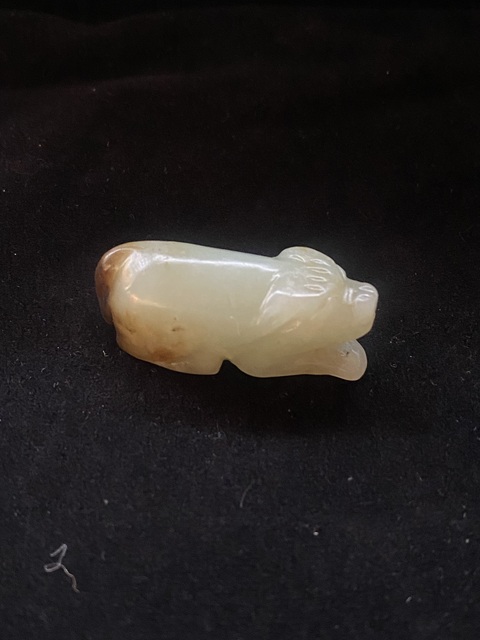 古玩玉器幾十年和田玉圓雕“瑞獸”把件拍賣，當前價格1000元