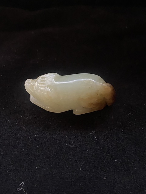 古玩玉器幾十年和田玉圓雕“瑞獸”把件拍賣，當前價格1000元