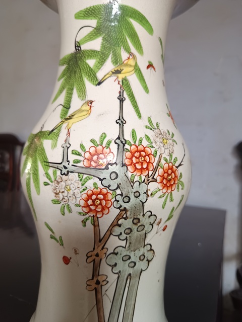古玩陶瓷花鳥紋花觚拍賣,當前價格220元