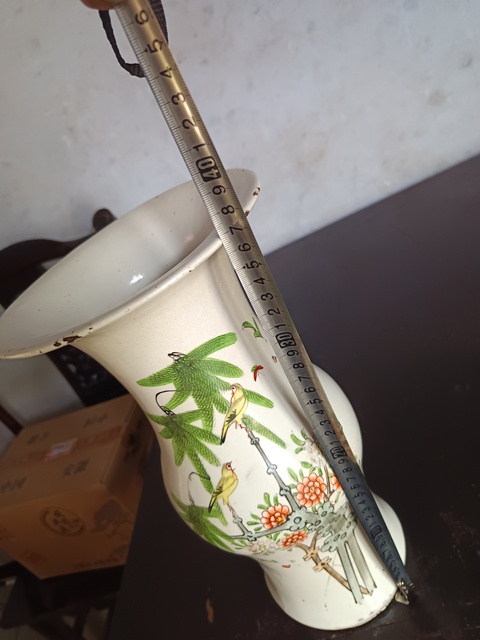 古玩陶瓷花鳥紋花觚拍賣,當前價格220元