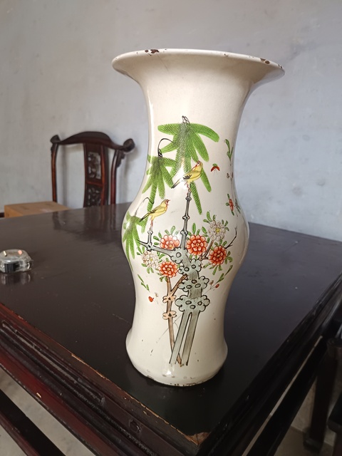 古玩陶瓷花鳥紋花觚拍賣,當前價格220元