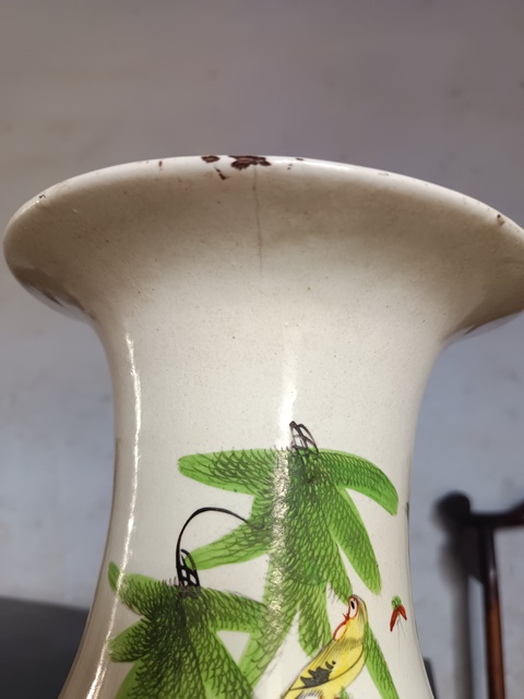 古玩陶瓷花鳥紋花觚拍賣,當前價格220元