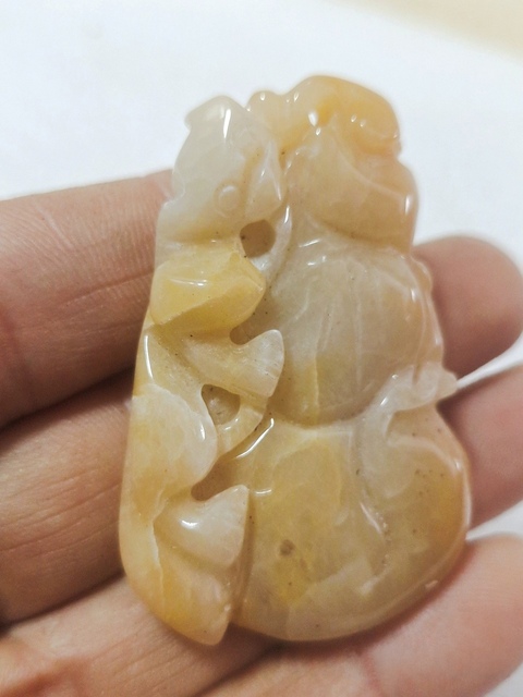 古玩玉器清帶翡翠雕件真品鑒賞圖