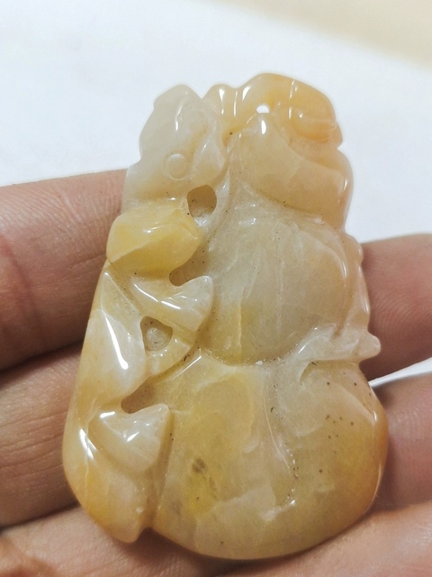 古玩玉器清帶翡翠雕件真品鑒賞圖