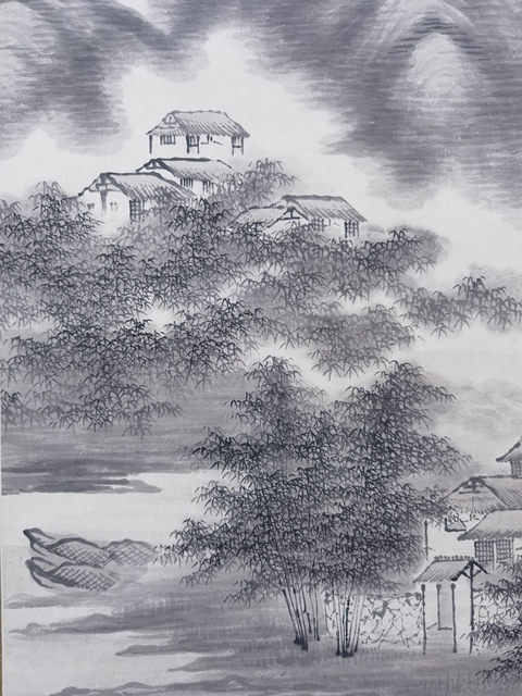 古玩字畫山居圖真品鑒賞圖