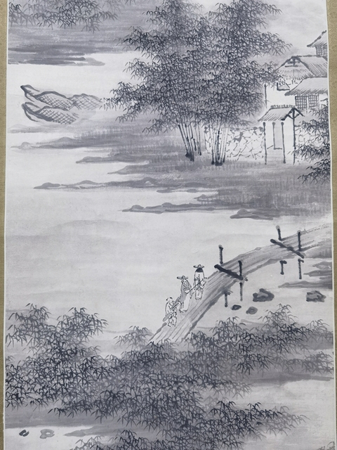 古玩字畫山居圖真品鑒賞圖