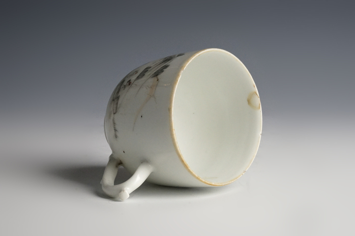 古玩陶瓷晚清·墨彩山水詩文把杯真品鑒賞圖