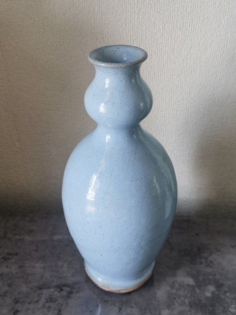 古玩陶瓷藍釉葫蘆瓶真品鑒賞圖