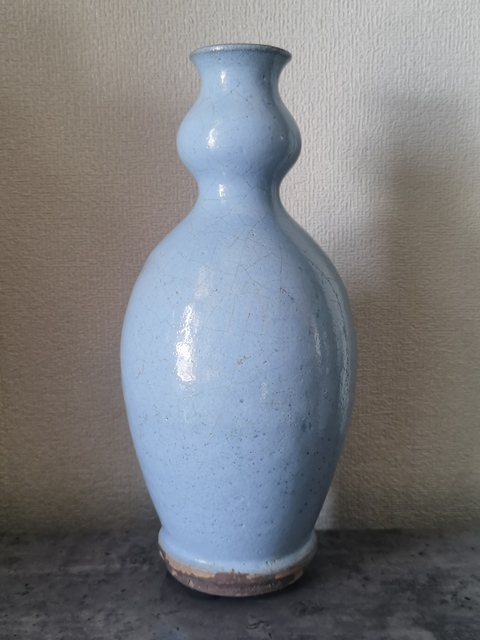 古玩陶瓷藍釉葫蘆瓶真品鑒賞圖