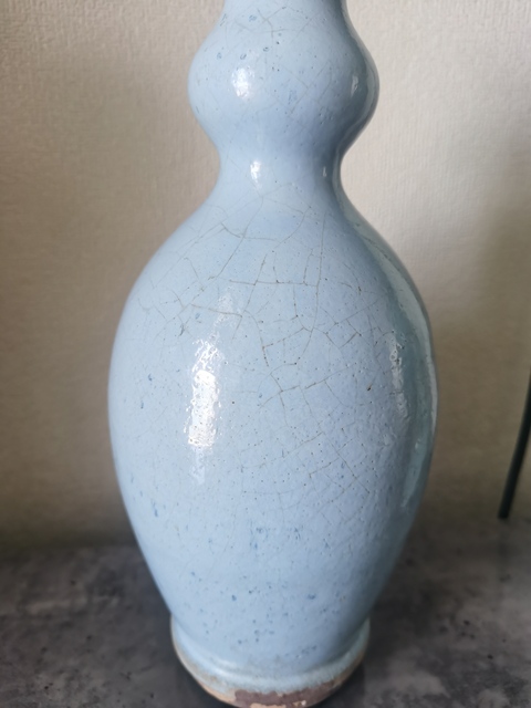 古玩陶瓷藍釉葫蘆瓶真品鑒賞圖