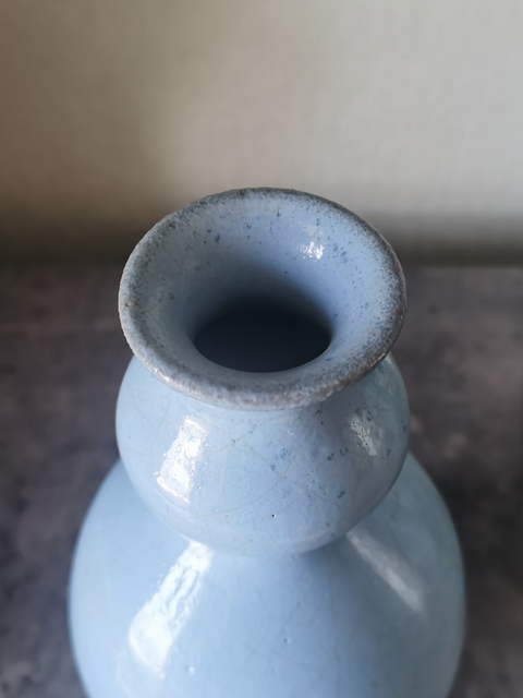 古玩陶瓷藍釉葫蘆瓶真品鑒賞圖