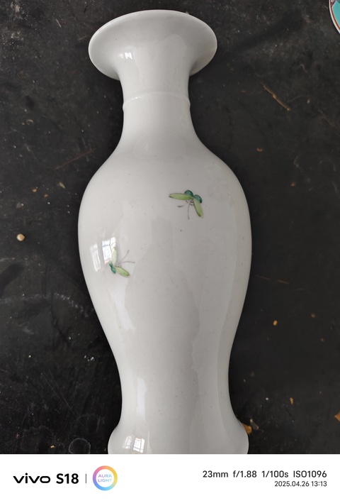 古玩陶瓷 鶴紋觀音瓶真品鑒賞圖