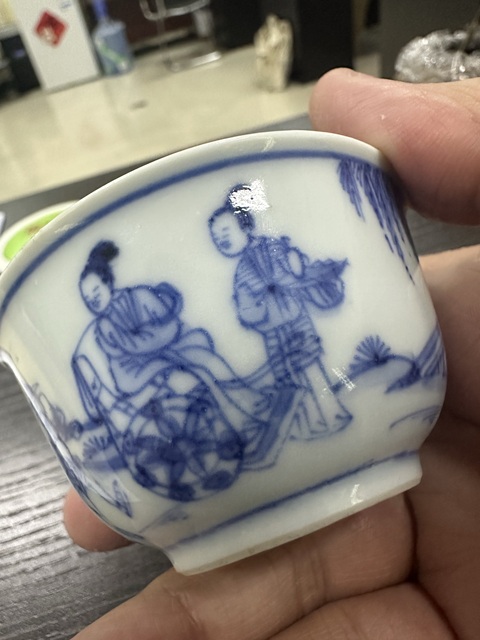 古玩陶瓷清 雍正(康熙) 青花杯拍賣，當前價格23000元