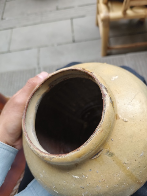 古玩陶瓷黃釉萬年罐拍賣,當前價格1500元