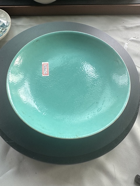 古玩陶瓷胭脂紅盤拍賣，當前價格4000元