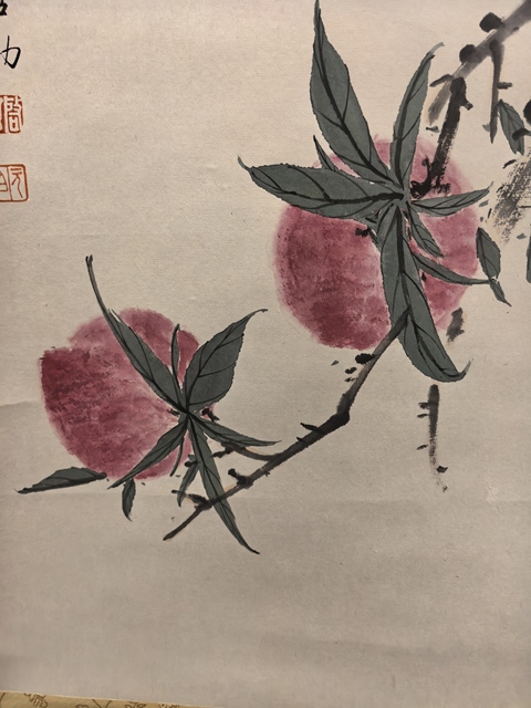 古玩字畫德高生福壽,蟠桃送吉祥真品鑒賞圖