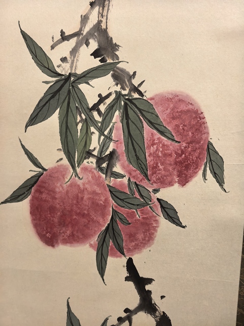 古玩字畫德高生福壽,蟠桃送吉祥真品鑒賞圖