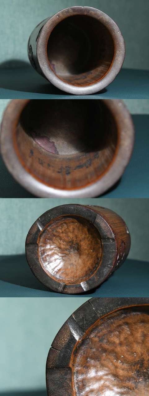 古玩雜項竹雕筆筒真品鑒賞圖