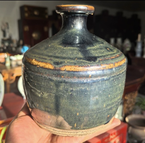 古玩陶瓷元代?兔毫釉嘟嚕瓶拍賣，當前價格3000元