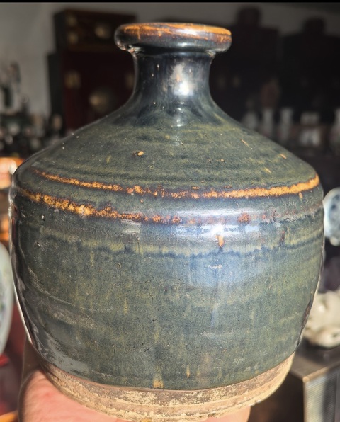 古玩陶瓷元代?兔毫釉嘟嚕瓶拍賣，當前價格3000元
