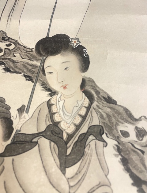 古玩字畫馮超然款仕女圖立軸真品鑒賞圖