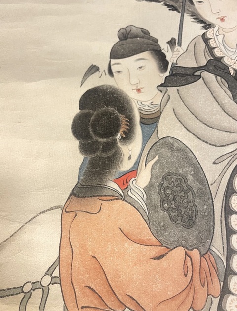 古玩字畫馮超然款仕女圖立軸真品鑒賞圖