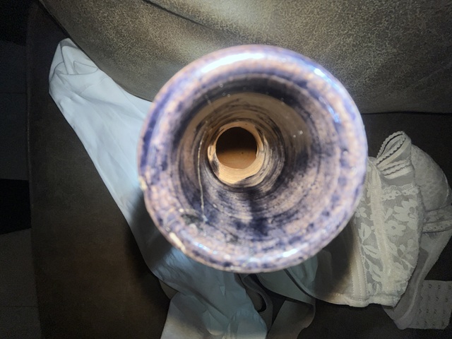 古玩陶瓷清晚·茄皮紫釉天球瓶 真品鑒賞圖