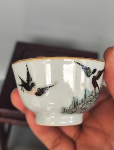 古玩陶瓷清末民國(guó)時(shí)期海晏河清紋杯拍賣,當(dāng)前價(jià)格680元
