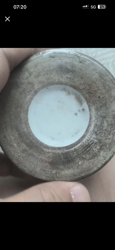 古玩陶瓷山水紋墨彩筆筒真品鑒賞圖