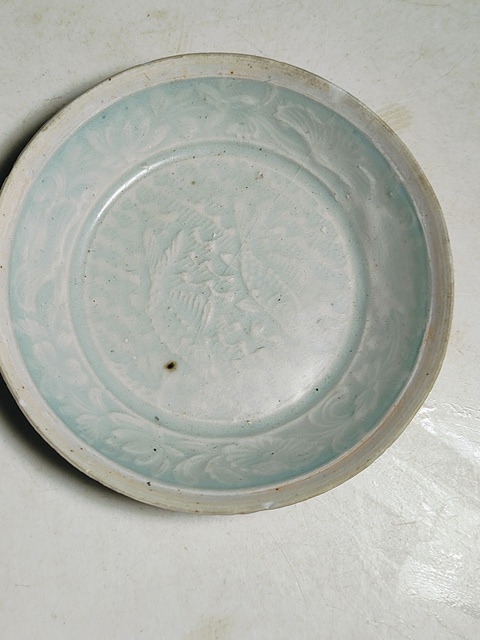 古玩陶瓷湖田窯青白釉雙魚洗拍賣，當前價格2400元
