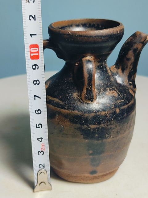 古玩陶瓷吉州窯系褐釉執(zhí)壺拍賣，當(dāng)前價(jià)格1600元