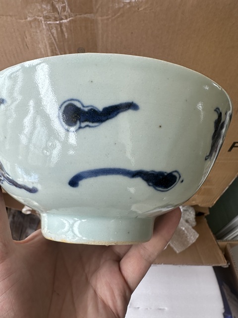 古玩陶瓷青花過墻龍紋碗拍賣,當前價格4500元