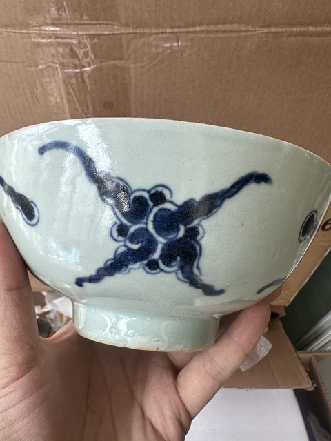 古玩陶瓷青花過墻龍紋碗拍賣,當前價格4500元