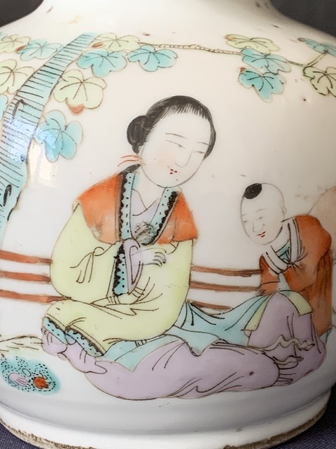 古玩陶瓷粉彩三娘教子圖蘋果尊拍賣,當前價格5000元