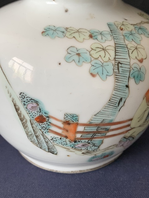 古玩陶瓷粉彩三娘教子圖蘋果尊拍賣,當前價格5000元