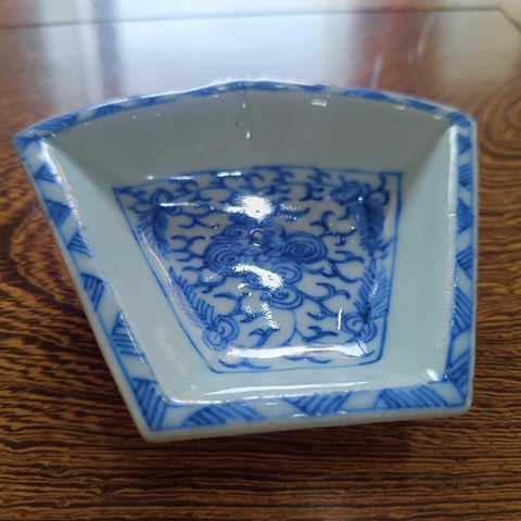 古玩陶瓷青花卉紋九攢盤拍賣，當前價格580元