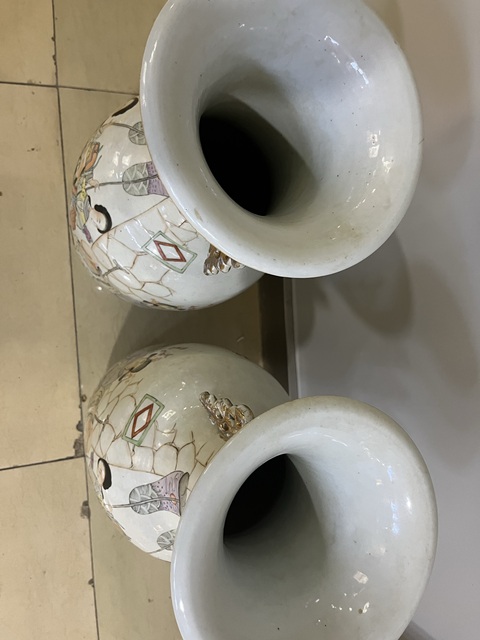古玩字畫清未民初粉彩福祿壽人物雙耳對瓶拍賣，當前價格18000元