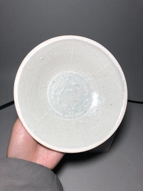 古玩陶瓷宋,青白釉六出筋雙魚盤拍賣,當前價格2000元