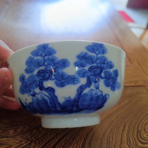 古玩陶瓷渭水投竿日歧山入夢晨青花碗拍賣，當前價格1880元