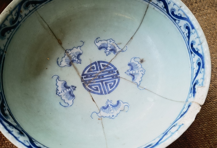 古玩陶瓷青花洗真品鑒賞圖