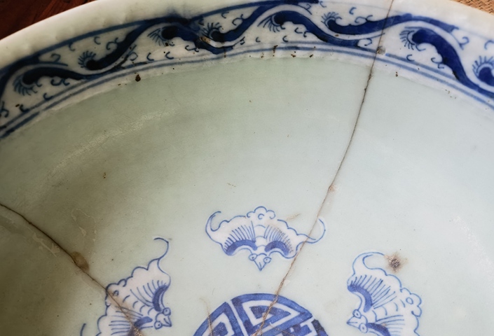 古玩陶瓷青花洗真品鑒賞圖