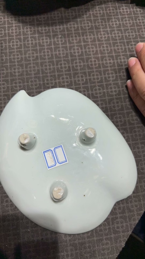 古玩陶瓷青花飛鳴宿食紋茶盤真品鑒賞圖