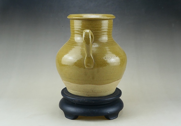 古玩陶瓷黃釉雙系罐真品鑒賞圖