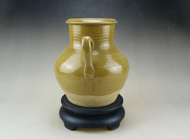 古玩陶瓷黃釉雙系罐真品鑒賞圖