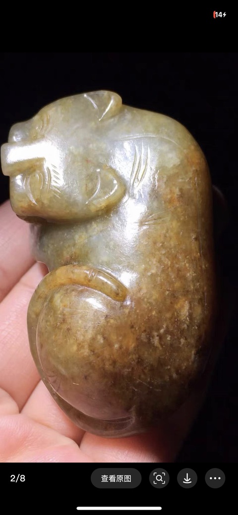 古玩玉器提油仿古“玉虎”真品鑒賞圖
