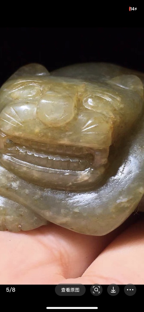 古玩玉器提油仿古“玉虎”真品鑒賞圖