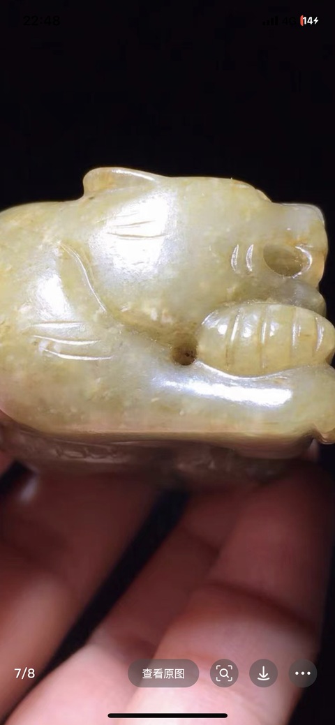 古玩玉器提油仿古“玉虎”真品鑒賞圖